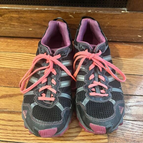 ADIDAS AdiWear Mud Release Surface Running Sneakers Black & Pink Sizs 7.5 - Picture 3 of 6